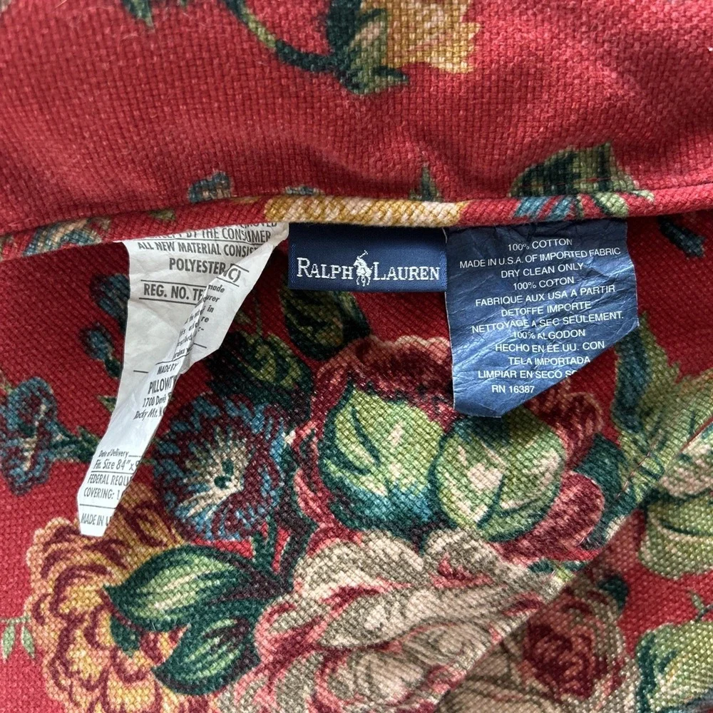Ralph Lauren Vintage VTG Aylesbury Barkcloth Queen Full Comforter Bedspread